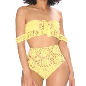 High waist crochet swim suit